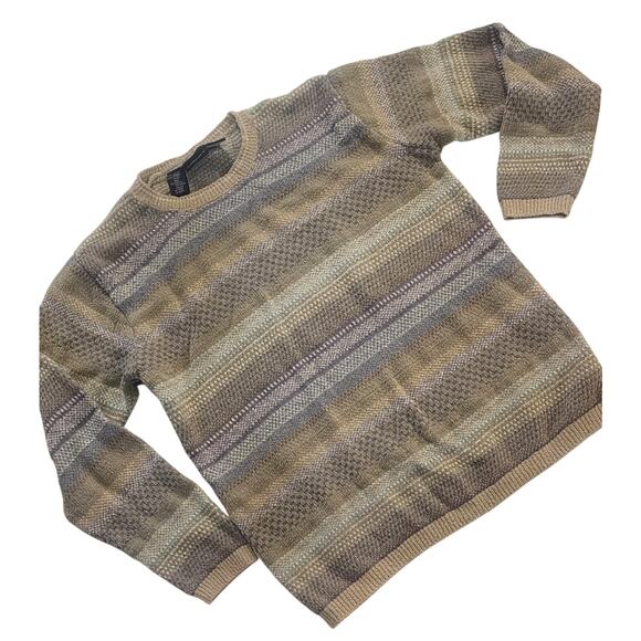 Lizsport Sweaters - Vintage Lizsport Cable Medium Sweater, Grandpa, stripes, cotton